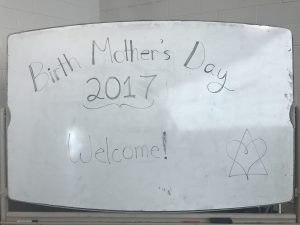 Birth Mother's Day 2017 Welcome sign.