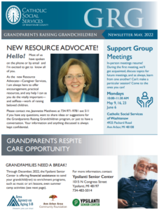 Snapshot of GRG newsletter page 1